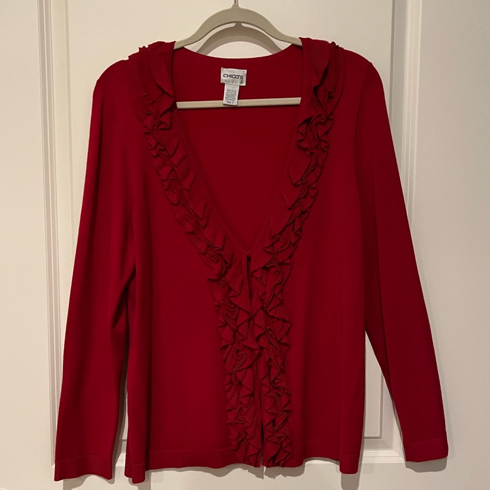 Chico’s Long Sleeve Soft Red Sweater